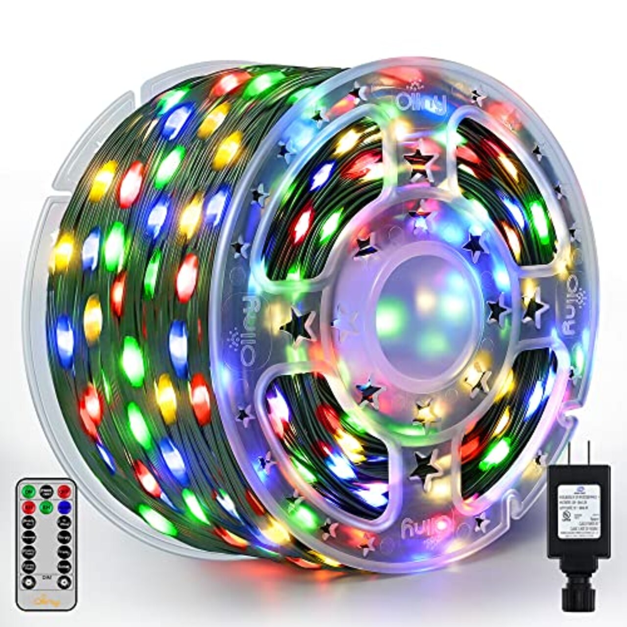Ollny Christmas Lights Outdoor-1000LED 330FT IP67 Waterproof Plug in Christmas  Tree Lights with Remote-8 Modes, Memory Function and Timer, House Xmas  Indoor Decorations String Lights (Multicolored)